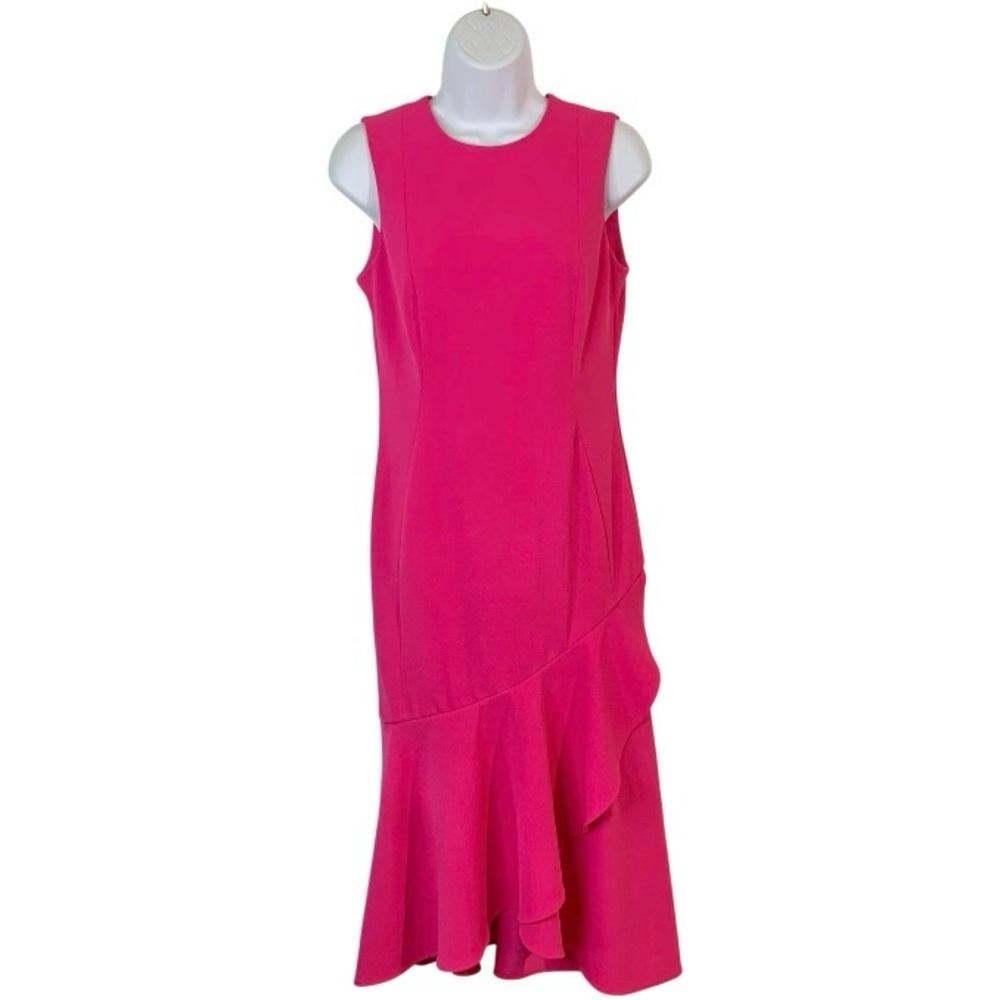 CALVIN KLEIN Ruffled Mermaid Hem Sleeveless Sheath Dress Sz 2
